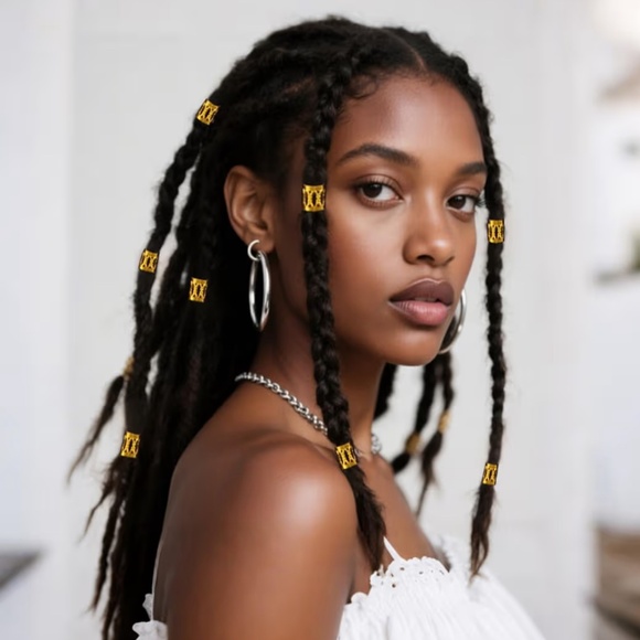 50-Pack Gold Braid Cuffs | Hair Jewelry for Braids, Locs + Twists | Adjustable G - Picture 5 of 5